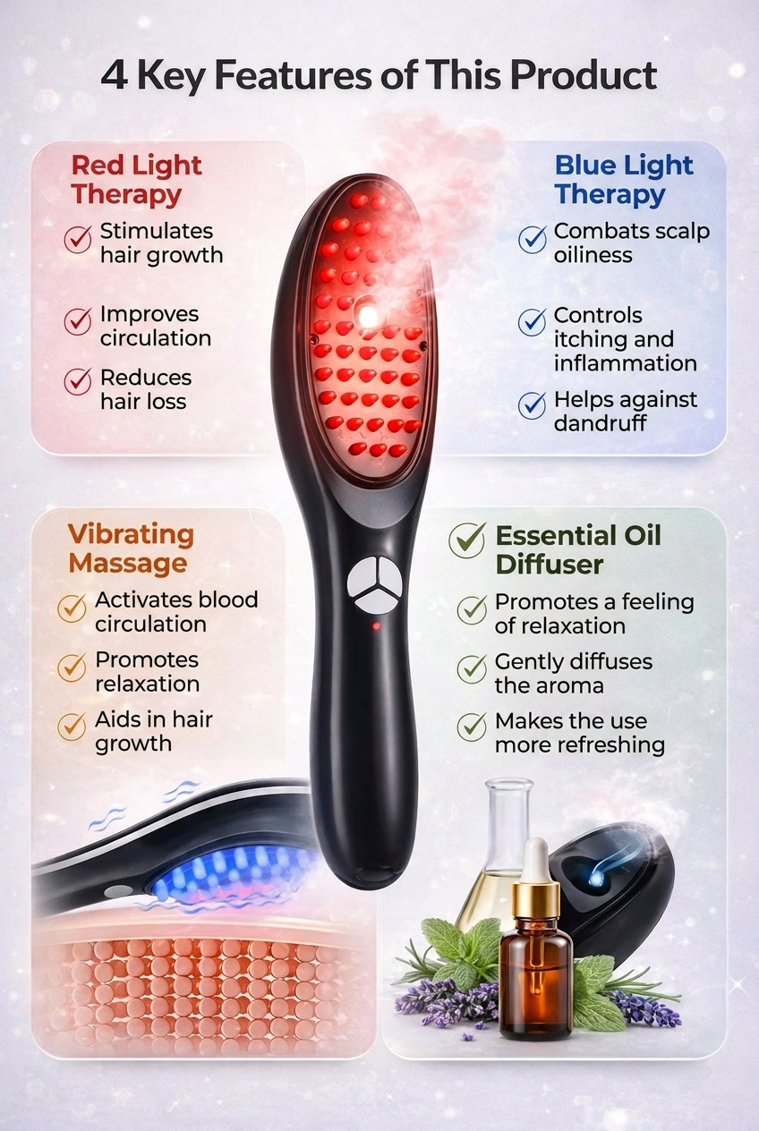 AuraBrush™ – The Natural 4‑in‑1 Hair Restoring Brush
